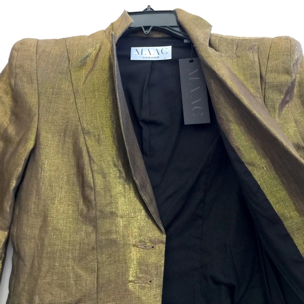 NWT MAAC LONDON Metallic Tuxedo Blazer - Picture 2 of 5